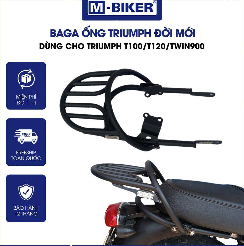 Baga sau dạng ống triumph T100-T120-Twin mẫu 1 1 Baga sau dang ong triumph T100 T120 Twin mau 1